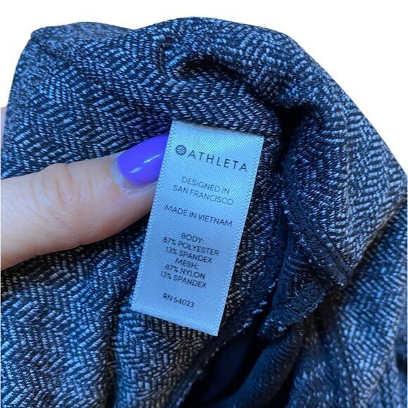 Athleta‎ Womens High-Waisted Herringbone Leggings S Polyester Blend Gray - Picture 5 of 7